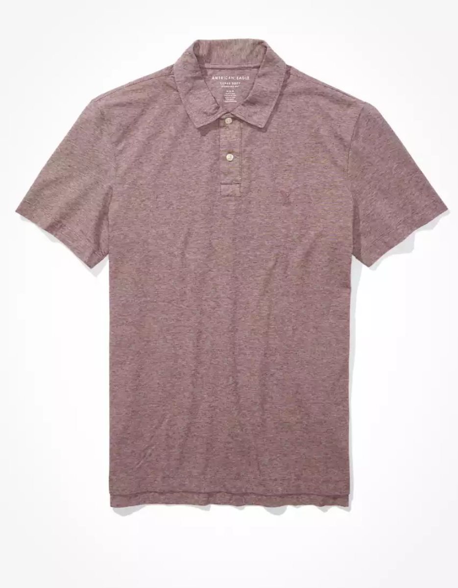 Polos American Eagle AE Super Soft Legend Jersey Bordeaux Homme | JCO-87445306